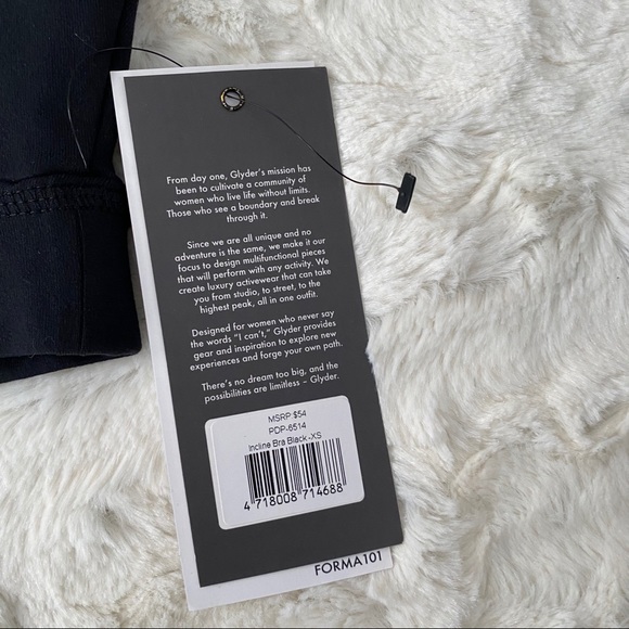 Glyder Black Incline Sports Bra Jazzercise XS NWT - Picture 4 of 5